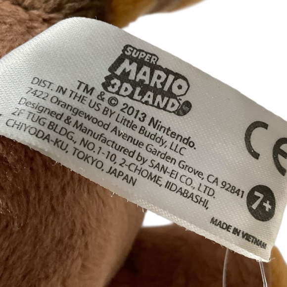 Super Mario 3D Land Tanooki Mario Plush 9” Little Buddy 2013 Nintendo Stuffed To - Picture 8 of 8